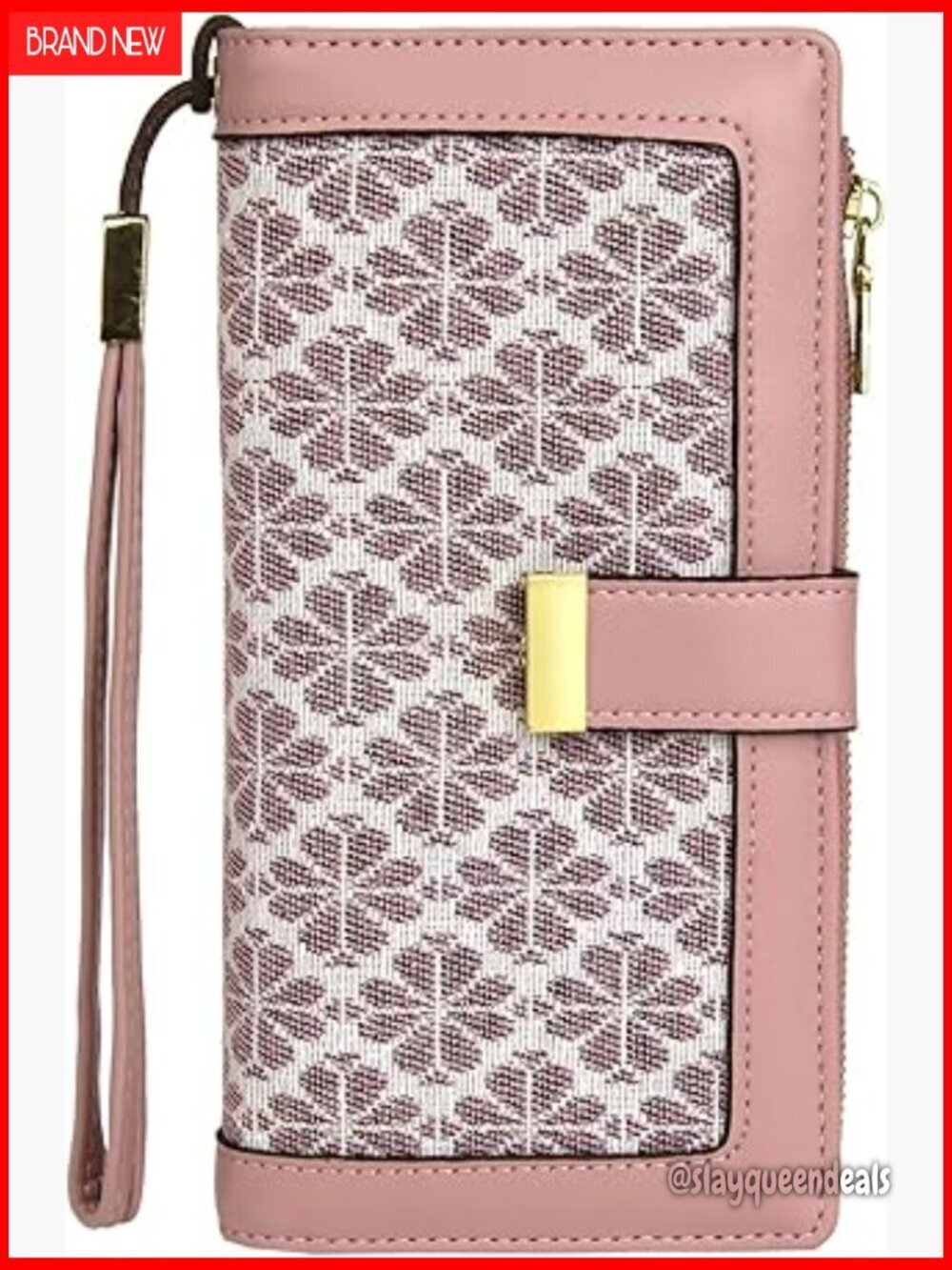Large Capacity RFID Blocking Trifold Wallet with Wristlet and Coin Pockets